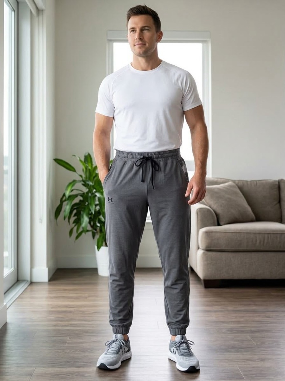 Under Armour Dark Gray Men's Jogger Sweatpants. Size 3X